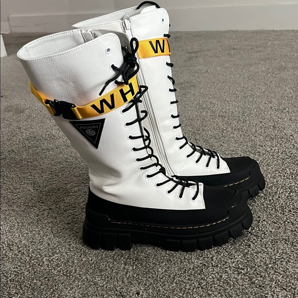 White and Black Women's Boots
